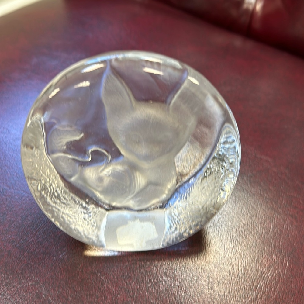 Vintage Lead Crystal Cat/Kitten “whatnot”/paper weight